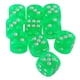 thumbnail image 5 of Dados de seis caras D6 de 16 mm para juegos de mesa, juguetes, juegos de rol de mesa, enseñanza de matemáticas, color verde, 5 of 9