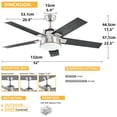 thumbnail image 4 of DWVO 52in Modern Ceiling Fan with Light, Quiet Reversible Motor, Dimmable LED 3-Color, 6-Speed 5 Blades Memory Function for Bedroom Living Room Patio Indoor Outdoor,black, 4 of 8