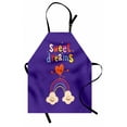 thumbnail image 1 of Sweet Dreams Apron Cute Cartoon Heart Dancing on a Rainbow Between Two Smiling Clouds Colorful, Unisex Kitchen Bib Apron with Adjustable Neck for Cooking Baking Gardening, Multicolor, by Ambesonne, 1 of 3