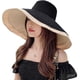 thumbnail image 1 of Super Wide Brim Women Sun Hat Cotton Floppy Packable Reversible Wired Edge Hats UV Protection Summer Beach Travel Garden, 1 of 5