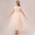thumbnail image 6 of CPNG Girls' Sleeveless Lace & Tulle Flower Girl Dress – Pearl-Accented Bodice, Ruffled Ball Gown Skirt for Weddings, First Communions & Special Occasions, 6 of 9