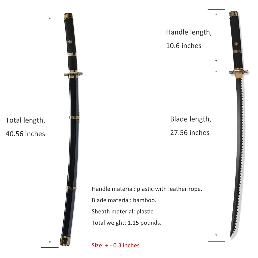 TAIQX Plastic & Bamboo Roronoa Zoro Sword Set - Walmart.com
