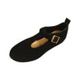 thumbnail image 3 of Womens Sandals Flat Heel Closed Toe Summer Daily Shoes Fashion Casual Spring Summer Comfortable Solid Color Round Toe Closed Toe Shoes One-Foot One-Line Buckle Flat Sandals, 3 of 10