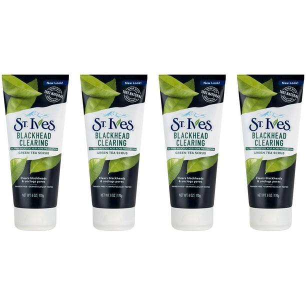 St. Ives Blackhead Clearing Green Tea Face Scrub, 6 oz, 4 count