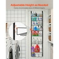 thumbnail image 3 of KFFKFF Over the Door Pantry Organizer, 8-Tier Pantry Organization and Storage, Heavy-Duty Steel Hanging Spice Rack, Adjustable Wall Seasoning Shelves, for Home Kitchen Laundry Room Bathroom, Black, 3 of 9