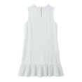 thumbnail image 4 of Fashion Summer Dress for Women Sleeveless Round Neck Casual Loose Fit Solid color Flowing hem Mid Dress for All Occasions Daily Date(White,M), 4 of 5