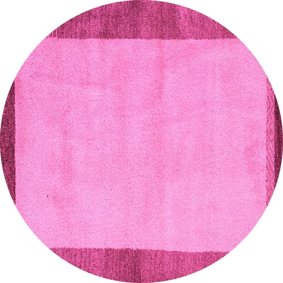 Ahgly Company Indoor Round Abstract Pink Modern Area Rugs, 8' Round