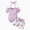 Q08 Light Purple, variant on kaprioy Toddler Baby Girls Summer Outfits 0 3 6 9 12 18 Months Letter Holy Cow I'm Cute Print Romper Tops Floral Short Headband 3Pcs Set