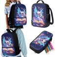 thumbnail image 4 of Yuyamidu Cute Dragon Kids Backpack Set Girls 3 PCS Kids Backpack with Lunch Bag Pen Bag Set Large Capacity Bookbag Casual Daypack Elementary School Boys and Girls, 4 of 7