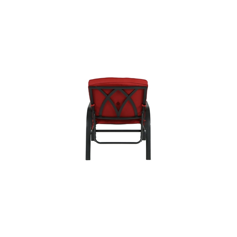 Mainstays Belden Park Cushion Steel Outdoor Chaise Lounge Red