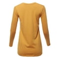thumbnail image 3 of A2Y Women's Basic Solid Soft Cotton Long Sleeve Crew Neck Top Shirts Ash Mustard S, 3 of 3