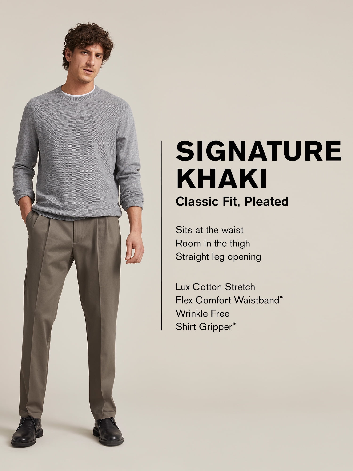 dockers signature khaki classic fit pleated