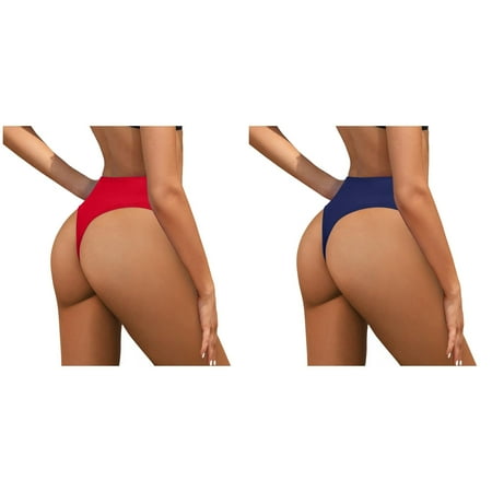 Lojoutye 2 Pack(Navy 1PCS & Red 1PCS) Multipack Bikini with Underwire Support Women Plus Size High Sunflower Swimsuit Bottoms for Women Waist Bikini Bottoms