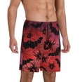 thumbnail image 2 of Kdxio Bats And Spiders Print Mens Sleep Shorts Bottoms Soft Comfy Pajama Wear Pants with Drawstring Pockets, 2 of 5
