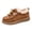 Brown, variant on Women's Fuzzy Moccasin Shoes Fleece Lined Lace Up Flats Thick Sole Loafers Walking Shoes for Winter Casual