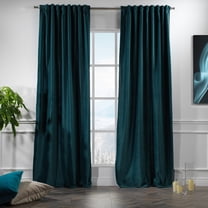 3S Brother's Solid Luxury Matte Velvet Soft Curtains Set of 2 Panels Hanging Back Tap & Rod Pocket Home Décor Bedroom Kitchen Office Windows Room Darkering ( Aegean-Prussian-52"x63")