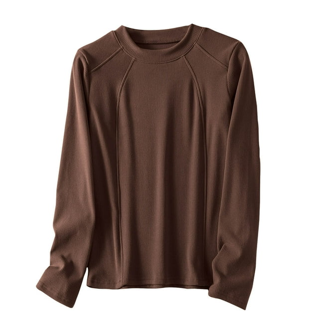 Yuyuzo Hauts de Pyjama pour Femmes Doublés en Molleton Col Roulé Couche de Base sous-Vêtements Thermiques en Molleton