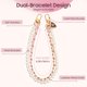thumbnail image 2 of Correa de pulsera TimoVo con perlas con cuentas para teléfono, oro y rosa, 2 of 7