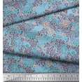 thumbnail image 3 of Soimoi Blue Cotton Poplin Fabric Floral & Leopard Animal Skin Fabric Prints By Yard 56 Inch Wide, 3 of 3