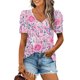 thumbnail image 2 of Blusas de Manga Corta para las Mujeres, Blusa de Camiseta Suelta Casual Hecha de Tela Cómoda para Todo el Uso Diario de Temporada, Blusas para las Mujeres Casual, 2 of 9