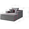 Chaise Lounge Chair Indoor – Oversized Corduroy Couch with Wide Armrest & Throw Pillows, Cozy Boneless Sleeper Sofa Bed Armchair