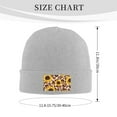 thumbnail image 3 of ZICANCN Leopard Print Sunflower Knit Beanie Hat, Winter Cap Soft Warm Classic Hats for Men Women, Gray, 3 of 8