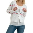 thumbnail image 2 of Jollidays Women's "Mommy & Me" Cherries & Hearts Tie Front Pointelle Cardigan, Sizes S-XL, 2 of 6