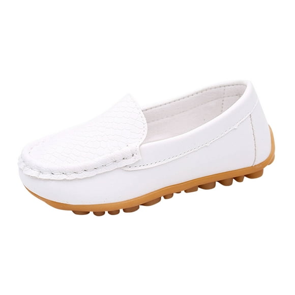nsendm Boys Shoes Big Kid Male Noisy Shoes for Kids Toddler Little Kid Boys Girls Soft Slip On Loafers Dress Flat Shoes Boat Shoes Casual Infant Shoes White 29
