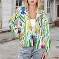 thumbnail image 3 of Jackets for Women Winter Coat Jackets Flannel Stand Collar Jacket(Vibrant Floral Summer Garden Art,Size:S-4XL), 3 of 7