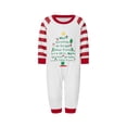 thumbnail image 2 of Elippeo Family Matching Christmas Pajamas, Letter Print Long-Sleeved Round Neck Tops + Stripe Pattern Trousers Sleepwear Outfits, 2 of 10