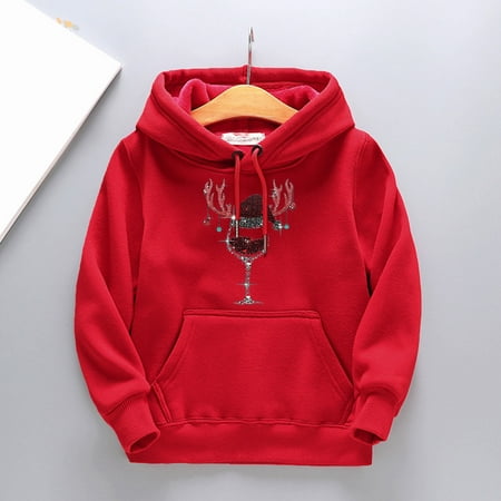 

LILIy Kids Clothes Girls Hoodies for Boys Kids Clothing Red 140
