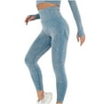 thumbnail image 2 of Babysbule Women High Waist Yoga Pants Sport Trousers Women's European And American Seamless Water Wash Knit Hygroscopic Hip Lifting Hip Sweating Yoga Pants Sports Fitness Pants Tights, 2 of 9