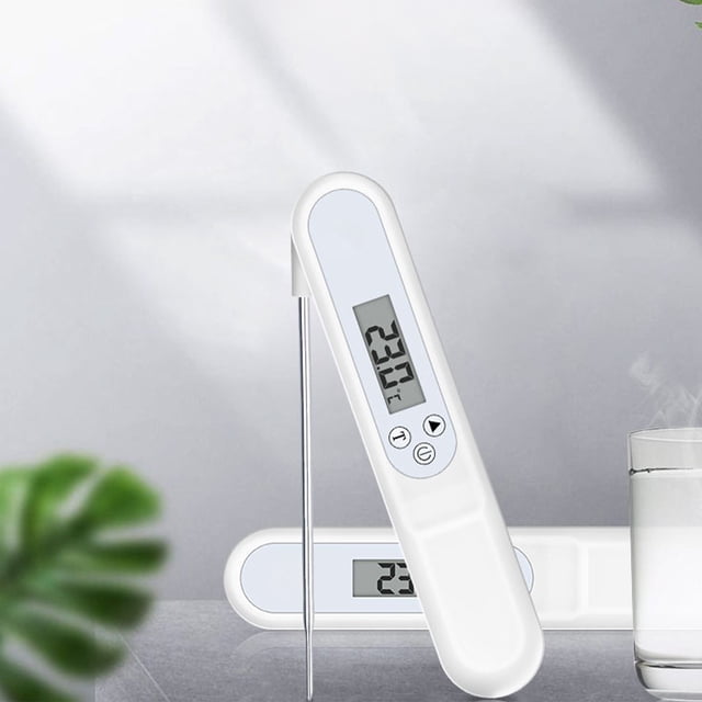 Jiaeri Instant Read Digital Meat Thermometer with Foldable Probe, Fast 3-Second Reading, Waterproof, Kitchen Cooking Food Thermometer for Grilling, BBQ, Oil, Candy, Milk, -50°C to 300°C
