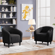 Renwick Boucle Upholstered Accent Chair, Black