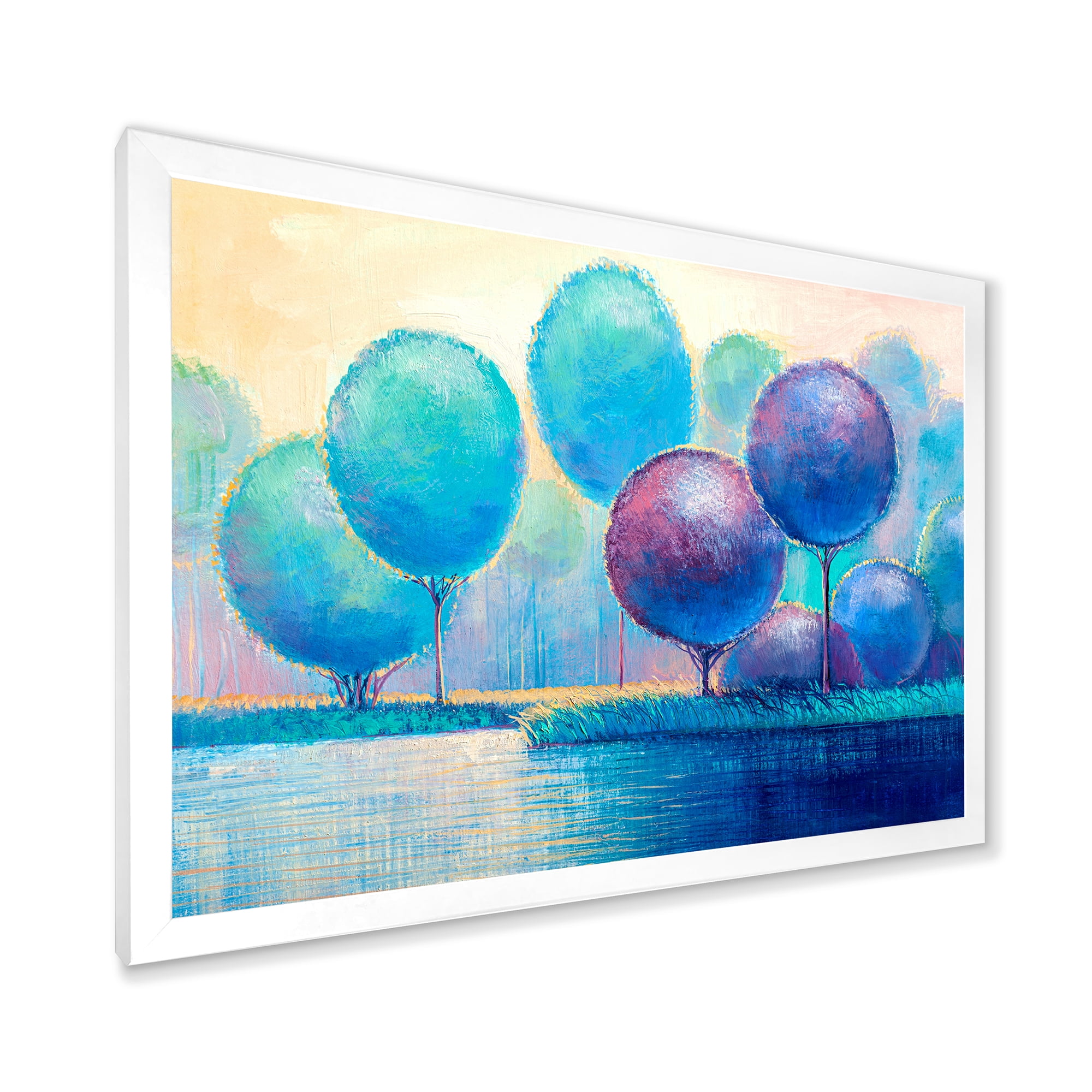 Designart 'Ornamental Colourful Trees V' Modern Framed Art Print