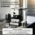 thumbnail image 2 of 7 Pc All-In-One Espresso Machine & Cappuccino Maker Barista Bundle Set w/Built-In Steamer & Frother (Inc: Coffee Bean Grinder, Portafilter, Milk Frothing Cup, Spoon/Tamper & 2 Cups), Stainless Steel, 2 of 5
