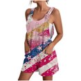 thumbnail image 2 of GaThRRgYP Jumpsuit for Women Plus Size,Womens Summer Comfortable Casual Suspender Printing Shorts Pocket Jumpsuit Shorts Multicolor XXL, 2 of 7