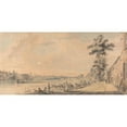 thumbnail image 2 of Paul Sandby 18x11 Gold Ornate Wood Frame and Double Matted Museum Art Print Titled - Eton College from the South, 2 of 4