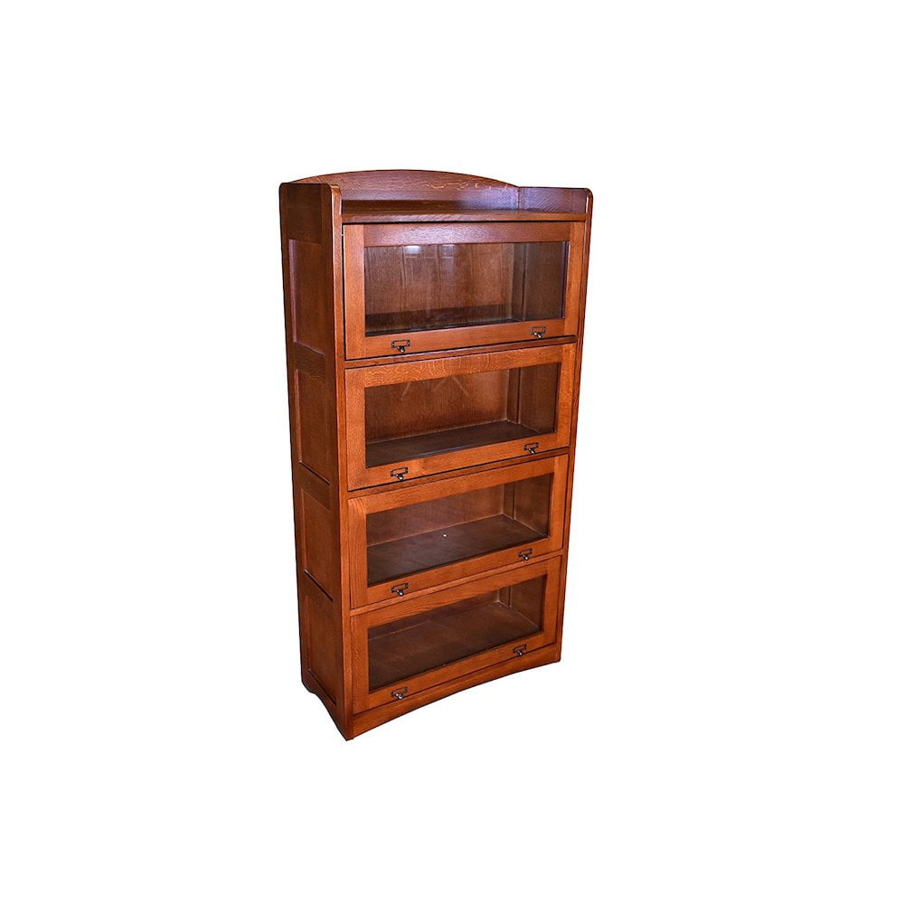 Crafters and Weavers Arts and Crafts 4-Stack Wood Barrister Bookcase in Cherry