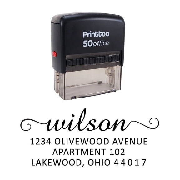 Printtoo Custom Return Address Self Inking Rubber Stamp Personalized Calligraphy Stationary