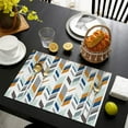 thumbnail image 4 of Multicolor Chevron Pattern Summer Placemats Table Placemats Set Of 4-Linen Kitchen Washable Placemats Table Mats 11.8"x17.7" Non-Slip Heat Resistant, 4 of 6