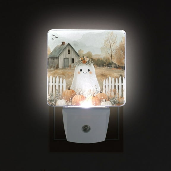 Yayeee LED Night Light for The Home Plug in With Light Sensors 2 Pack, Cute Halloween Pumpkins