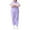 Purple, variant on Riforla Women Solid Short Sleeve Shirt Zipper Elastic Waist Jumpsuit Straight Trousers Pocket Jumpsuits Womens Jumpsuits Black M