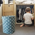 thumbnail image 3 of Cesta de ropa sucia plegable, resistente al agua, caja de ropa sucia redonda para el hogar, organizador de juguetes para niños, bolsa de almacenamiento con asa Xemadio 2035344-3, 3 of 8