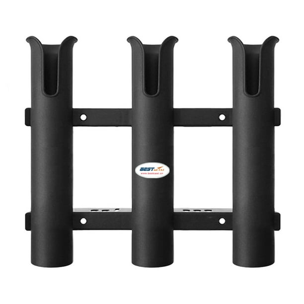 Portable Slotted Fishing Rack Polymer Supporting Poles Shelf Vertical Rod  Gadgets Holder Boat Wall Mounted Bracket Holders 3 Tubes Link Supplies  Black 