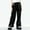 Black, variant on IVEYRTF Boys Girls Solid Glitter Pants Elastic Waist with Pockets Stretch Performance Dance Trousers for Kids Comfortable Fit Bottoms(Black,5-6 Years)