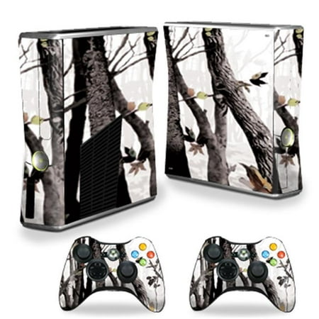 MightySkins XBOX360S-Artic Camo Skin Decal Wrap for Xbox 360 S Slim Plus 2 Controllers - Artic Camo Each Microsoft Xbox 360 S Slim Skin kit is printed with super-high resolution graphics with a ultra finish. All skins are protected with MightyShield. This laminate protects from scratching  fading  peeling and most importantly leaves no sticky mess guaranteed. Our patented advanced air-release vinyl guarantees a perfect installation everytime. When you are ready to change your skin removal is a snap  no sticky mess or gooey residue for over 4 years. This pack is a 8 piece vinyl skin kit. It covers the Microsoft Xbox 360 S Slim console and 2 controllers. You can t go wrong with a MightySkin. Features Microsoft Xbox 360 S decal skin Microsoft Xbox 360 S case White Black Hunting/ Fishing Camo Hunting Trees woods Country Microsoft Xbox 360 S skin Microsoft Xbox 360 S cover Microsoft Xbox 360 S decal Add style to your Microsoft Xbox 360 S Slim Quick and easy to apply Protect your Microsoft Xbox 360 S Slim from dings and scratchesSpecifications Design: Artic Camo Compatible Brand: Microsoft Compatible Model: Xbox 360 Slim Console - SKU: VSNS67307