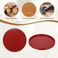 thumbnail image 4 of Uxcell Wooden Serving Tray Round Decorative Platter for Serving Food and Drinks with Stylish Design Red 15.2 Inch, 4 of 6
