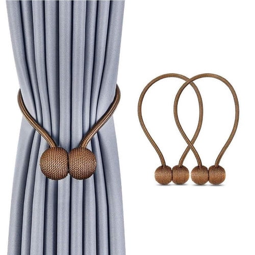 Curtain Tieback 15.5 Inches in Brown, Set of 2