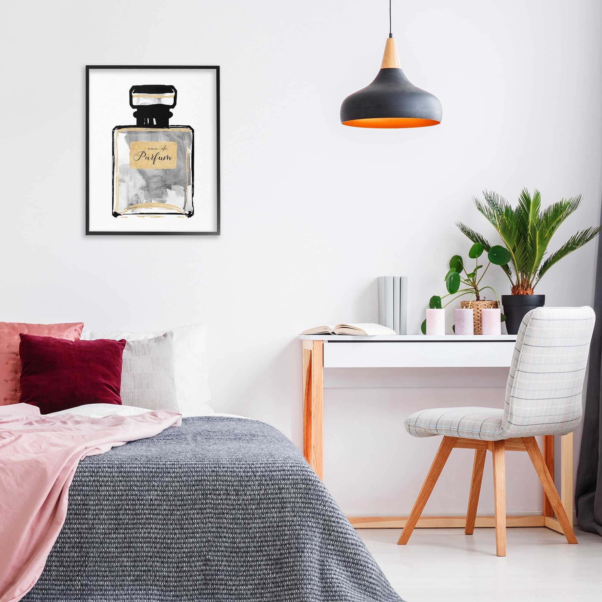 Stupell Industries Black French Perfume Beauty & Fashion Painting Black Framed Art Print Wall Art, 24 x 30